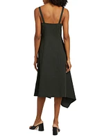 Scarlett Asymmetric Cotton-Blend Midi-Dress