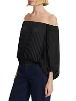 Sienna Pleated Off-The-Shoulder Blouse