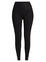 High-Waisted Foil Heart Leggings