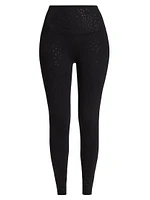 High-Waisted Foil Heart Leggings