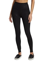 High-Waisted Foil Heart Leggings