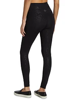 High-Waisted Foil Heart Leggings