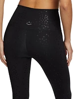 High-Waisted Foil Heart Leggings