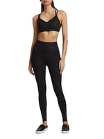 High-Waisted Foil Heart Leggings