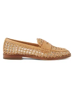 Rachel Crochet Raffia Loafers