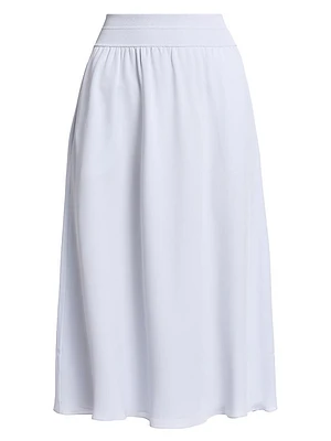 Silk Chiffon Midi-Skirt