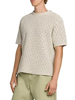 Cotton Crochet Knit T-Shirt