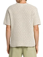 Cotton Crochet Knit T-Shirt