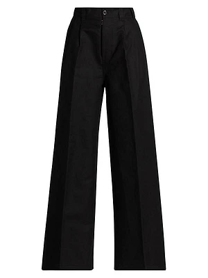 Heavy Cotton Wide-Leg Pants