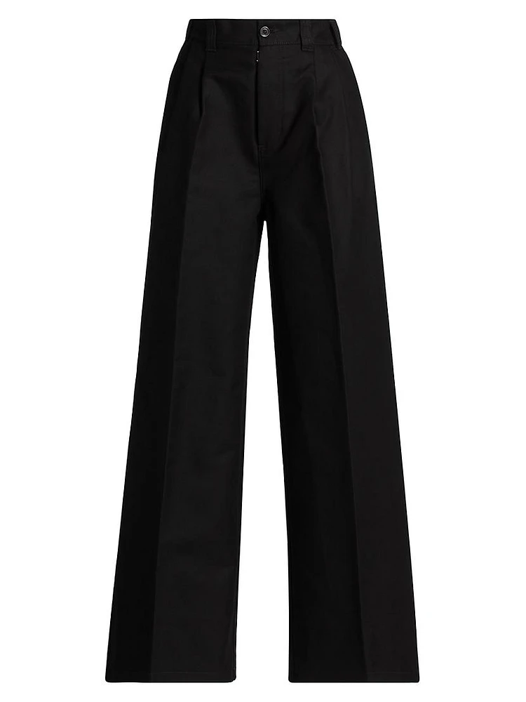 Heavy Cotton Wide-Leg Pants