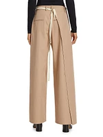 Cotton Gabardine Wide-Leg Pants