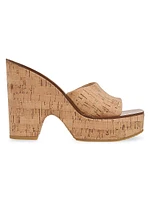 Paulita 120MM Leather & Cork Wedge Sandals