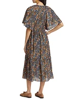 Margot Striped Floral Cover-Up