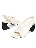 65MM Leather Open-Toe Slingback Mules