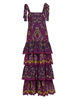 Santal Embroidered Cotton Maxi Dress