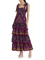 Santal Embroidered Cotton Maxi Dress