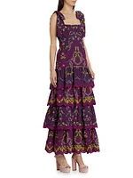 Santal Embroidered Cotton Maxi Dress