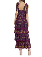 Santal Embroidered Cotton Maxi Dress