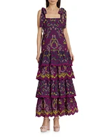 Santal Embroidered Cotton Maxi Dress