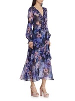 Varda Printed Ruffled Midi-Dress