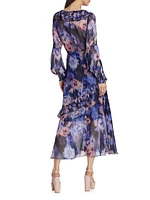 Varda Printed Ruffled Midi-Dress