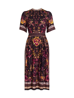 Soma Scarf Print Midi Dress