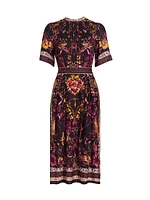 Soma Scarf Print Midi Dress