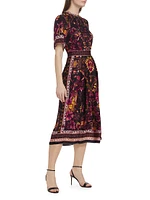 Soma Scarf Print Midi Dress