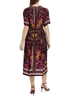 Soma Scarf Print Midi Dress