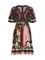 Zea Scarf Print Belted Dress