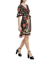 Zea Scarf Print Belted Dress