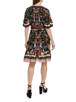 Zea Scarf Print Belted Dress