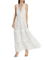 Calla Embroidered Tiered Maxi Dress