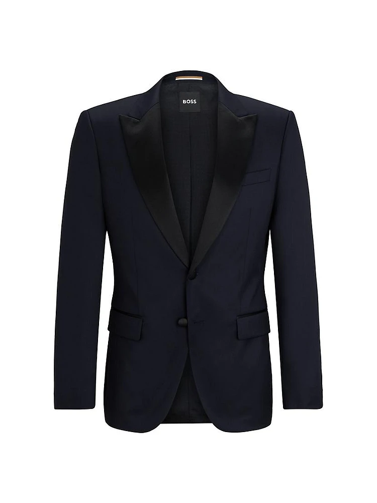 Slim-Fit Tuxedo Jacket Wool Serge