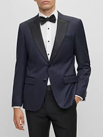 Slim-Fit Tuxedo Jacket Wool Serge