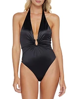 Plunge Nightfall Glossy One-Piece Swimsuit