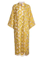 Floral Appliqué Lace Maxi Caftan