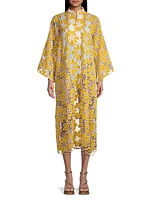 Floral Appliqué Lace Maxi Caftan