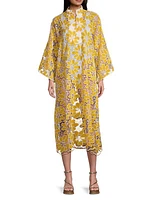 Floral Appliqué Lace Maxi Caftan