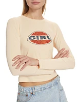 Re/done & Pam 90s Baby Girl Sparkle Long-Sleeve T-Shirt