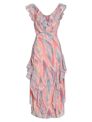 Anika Ruffled Printed Maxi Dress