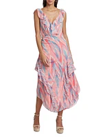 Anika Ruffled Printed Maxi Dress