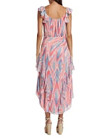 Anika Ruffled Printed Maxi Dress