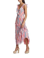 Anika Ruffled Printed Maxi Dress