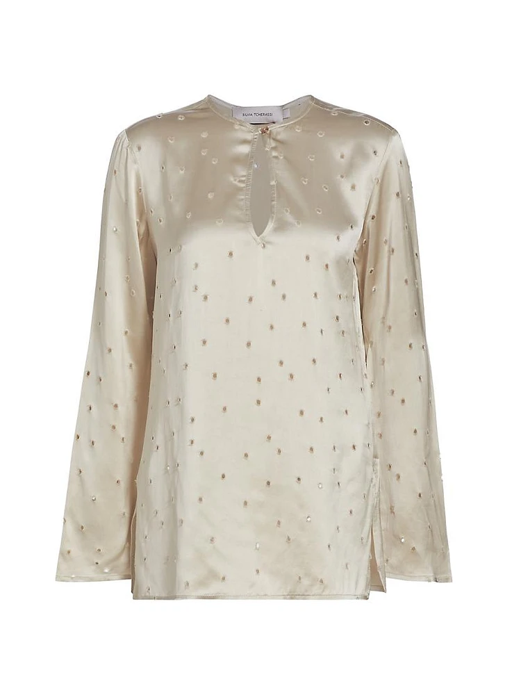 Tosca Perforated Satin Blouse