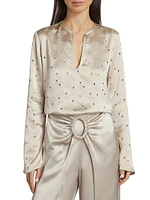 Tosca Perforated Satin Blouse