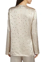 Tosca Perforated Satin Blouse