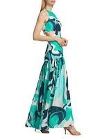 Rosalia Printed Linen Maxi Dress