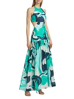 Rosalia Printed Linen Maxi Dress