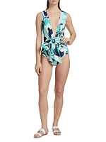 Zaita Tie-Waist V-Neck One-Piece Swimsuit